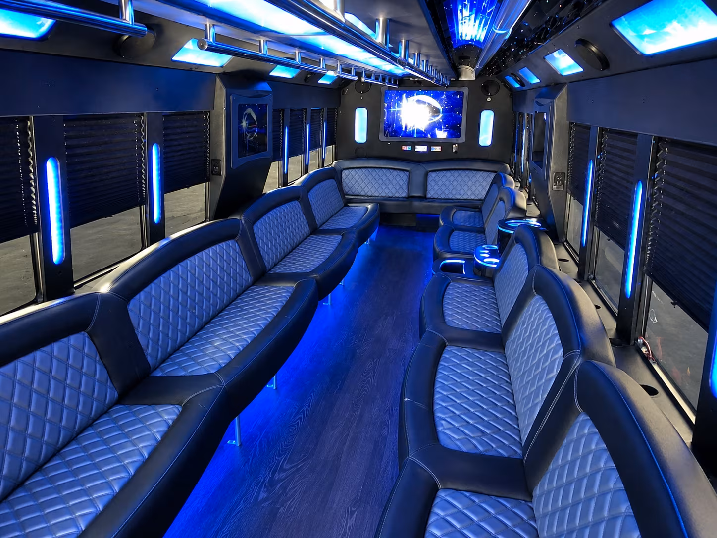 28 Passenger Party Bus Interior