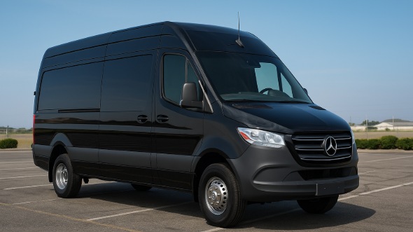 Exterior of Charter Bus Company Goodyear's 14 Passenger Sprinter Limousine in Goodyear