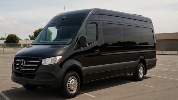 Exterior of Charter Bus Company Tempe's 14 Passenger Sprinter Limousine in Tempe