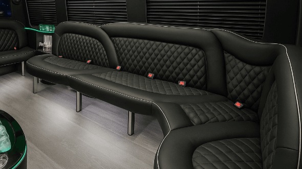 Interior of Charter Bus Company Tempe's 18 Passenger Party Bus in Tempe