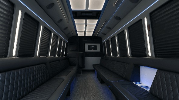 Interior of Charter Bus Company Scottsdale's 20 Passenger Party Bus in Scottsdale