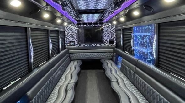 Interior of Charter Bus Company Surprise's 20 Passenger Party Bus in Surprise