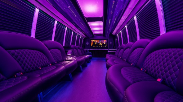 Interior of Charter Bus Company Tempe's 20 Passenger Party Bus in Tempe