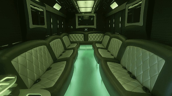 Interior of Charter Bus Company Mesa's 25 Passenger Party Bus in Mesa