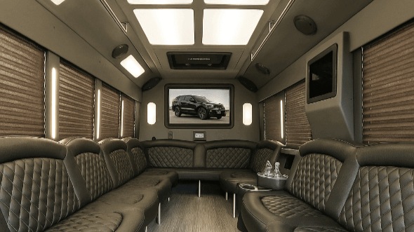 Interior of Charter Bus Company Scottsdale's 25 Passenger Party Bus in Scottsdale