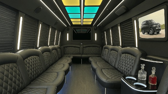 Interior of Charter Bus Company Peoria's 28 Passenger Party Bus in Peoria