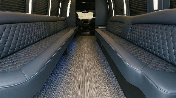 Interior of Charter Bus Company Scottsdale's 28 Passenger Party Bus in Scottsdale