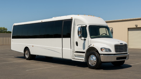 Exterior of Charter Bus Company Goodyear's 30 Passenger Party Bus in Goodyear