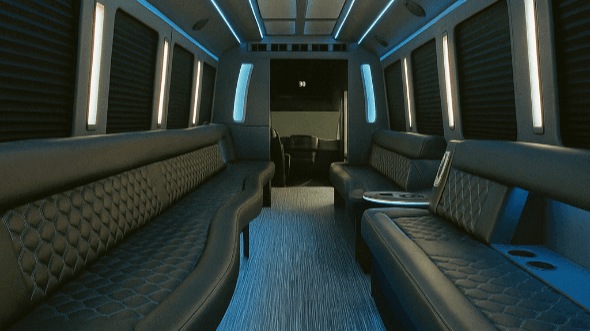 Interior of Charter Bus Company Peoria's 30 Passenger Party Bus in Peoria