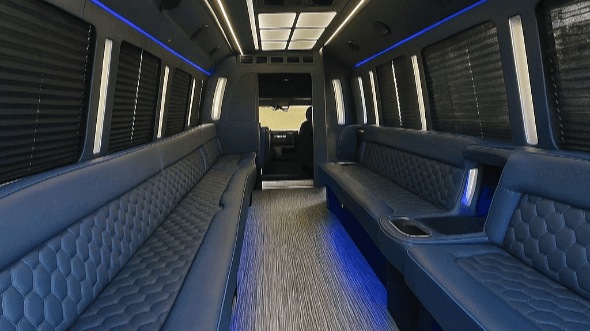 Interior of Charter Bus Company Gilbert's 40 Passenger Party Bus in Gilbert