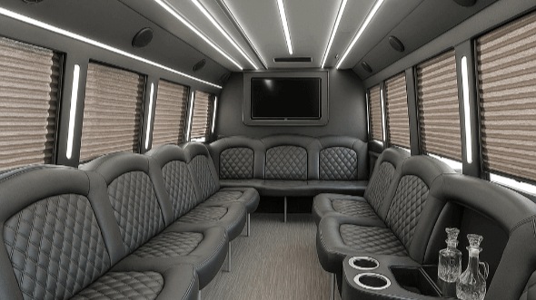 Interior of Charter Bus Company Peoria's 40 Passenger Party Bus in Peoria