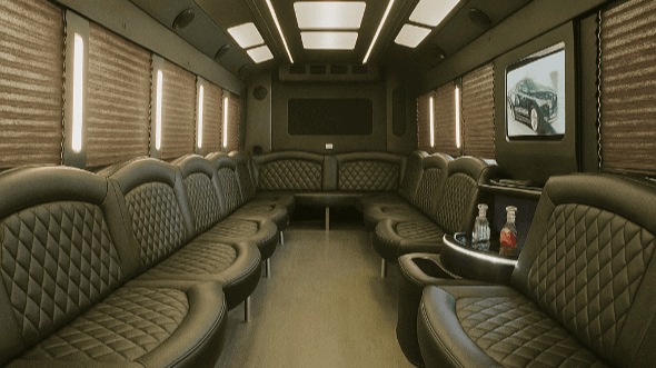 Interior of Charter Bus Company Scottsdale's 50 Passenger Party Bus in Scottsdale