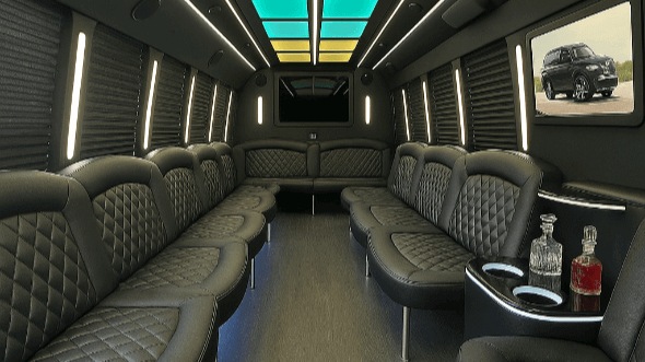 phoenix 20 passenger party bus inside