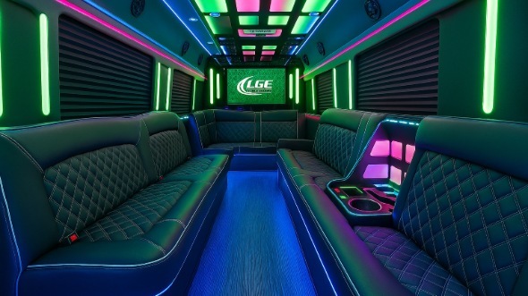 phoenix 28 passenger party bus inside